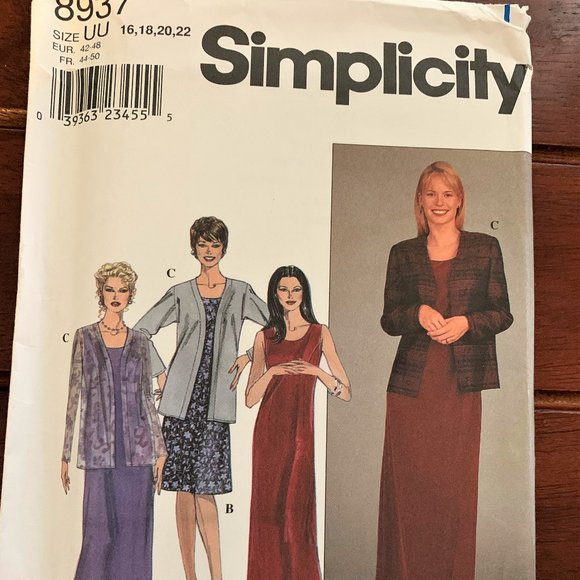 Vintage Simplicity Pattern #8937 (16-22) MIsses Dress and Jacket - Picture 1 of 2
